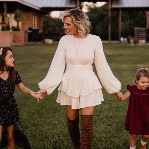 White Open Back Sweater Romper